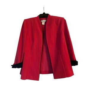 Vintage 1980s Miss Darby Pink 3/4 Sleeve Blazer Jacket Shoulder Pads Sz 8